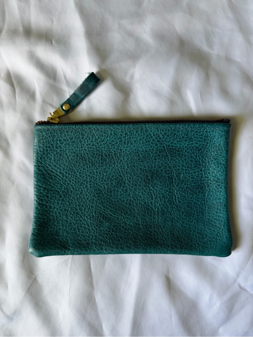 KMM and Co small zip pouch in petrol blue bison